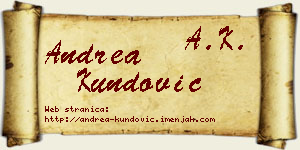 Andrea Kundović vizit kartica
